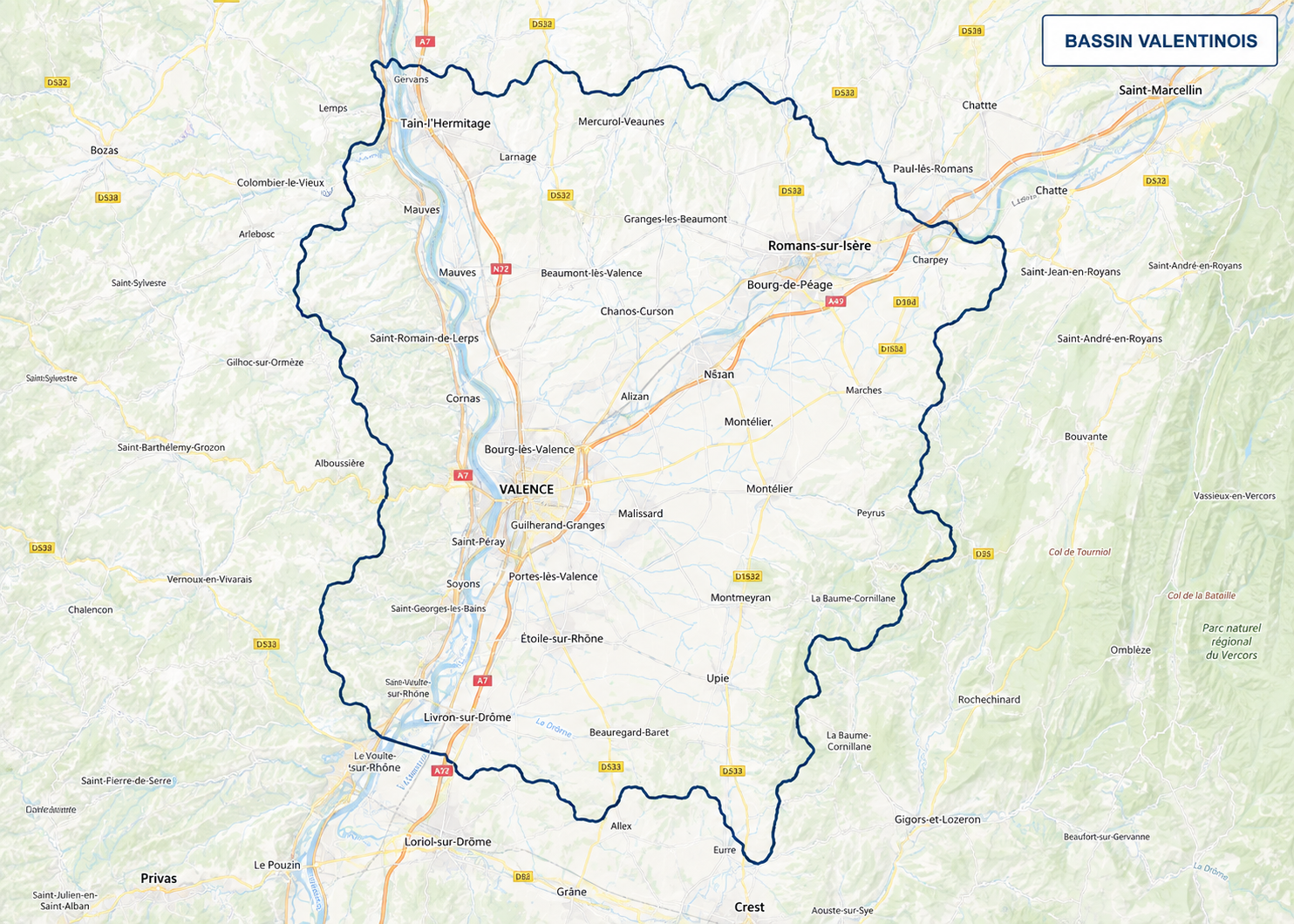 carte du secteur géographique d'activité de notre maître d'oeuvre de Projet Kadré